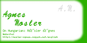 agnes mosler business card